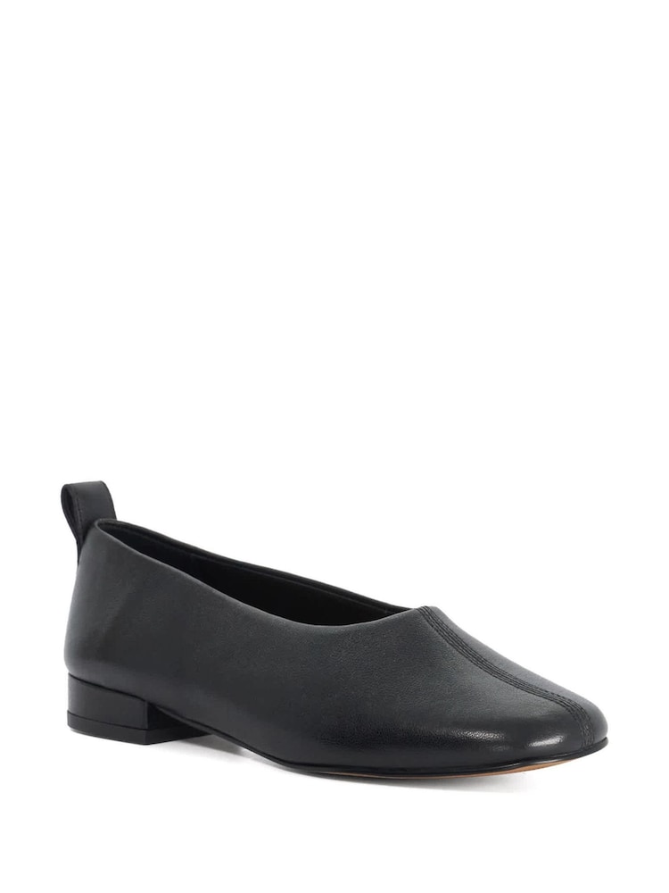 Dune London Black Highmark Leather Ballet Shoes - Image 2 of 5 Dune London Black Highmark Leather Ballet Shoes - Image 2 of 5