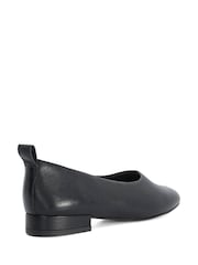 Dune London Black Highmark Leather Ballet Shoes - Image 3 of 5