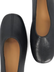 Dune London Black Highmark Leather Ballet Shoes - Image 5 of 5