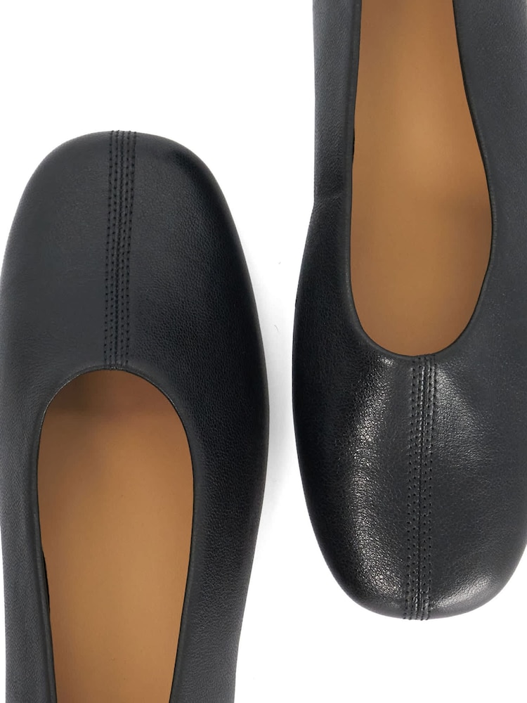 Dune London Black Highmark Leather Ballet Shoes - Image 5 of 5 Dune London Black Highmark Leather Ballet Shoes - Image 5 of 5