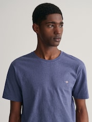 blau meliert - GANT – T-Shirt mit 100 % Baumwolle und Shield-Logo - Bild 3 von 4