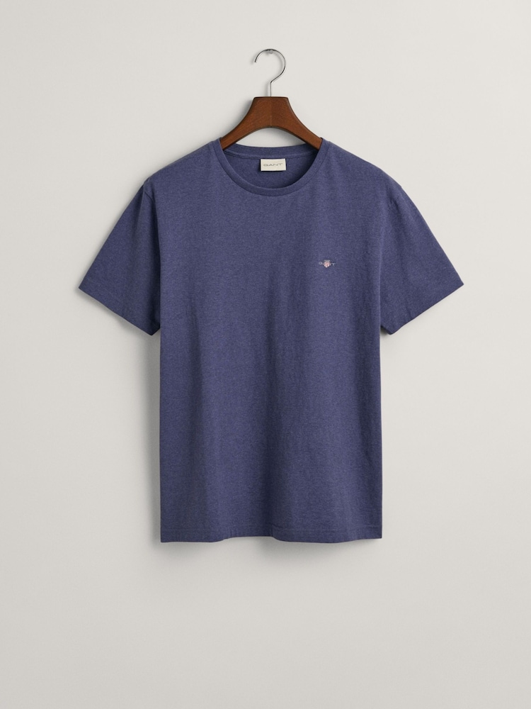 blau meliert - GANT – T-Shirt mit 100 % Baumwolle und Shield-Logo - Bild 4 von 4