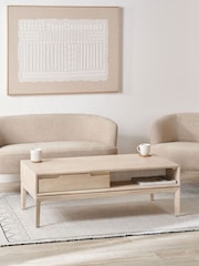 Pacific White Sand Acacia Wood 2 Drawer Coffee Table - Image 1 of 7