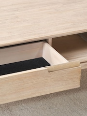 Pacific White Sand Acacia Wood 2 Drawer Coffee Table - Image 2 of 7