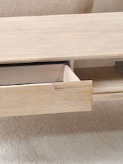 Pacific White Sand Acacia Wood 2 Drawer Coffee Table - Image 3 of 7