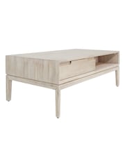 Pacific White Sand Acacia Wood 2 Drawer Coffee Table - Image 5 of 7