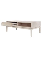 Pacific White Sand Acacia Wood 2 Drawer Coffee Table - Image 6 of 7
