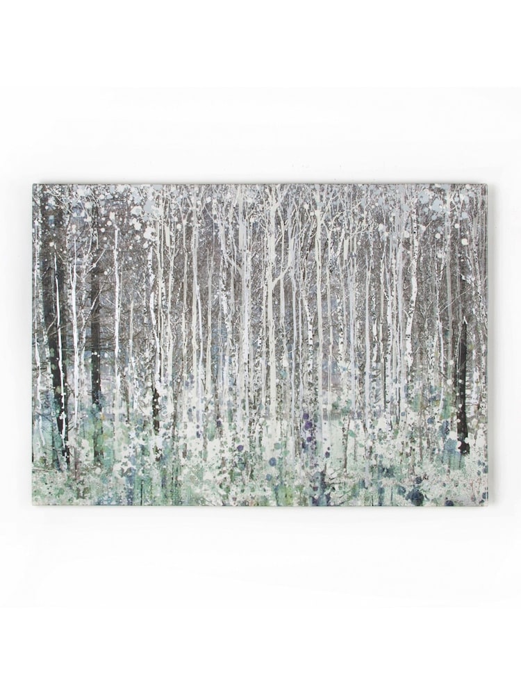 Art For The Home Green Watercolour Woods Canvas - Image 2 of 2