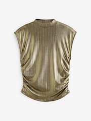 Gold Sleeveless High Neck Top - Image 6 of 6