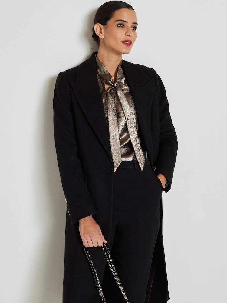 Black Revere Collar Coat - Image 1 of 7