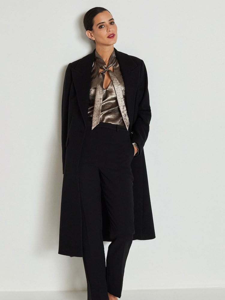 Black Revere Collar Coat - Image 2 of 7