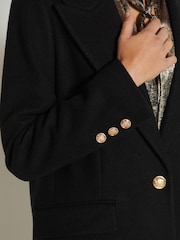 Black Revere Collar Coat - Image 4 of 7