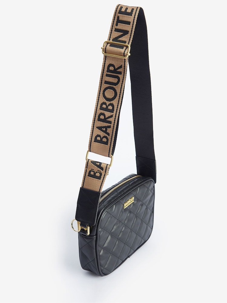 Zwart - Barbour® International Sloane doorgestikte schoudertas met logo - Image 3 of 8