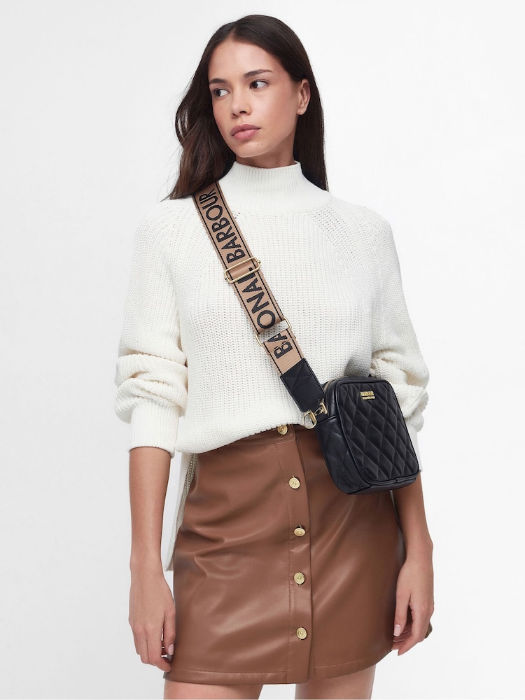 Zwart - Barbour® International Sloane doorgestikte schoudertas met logo - Image 7 of 8