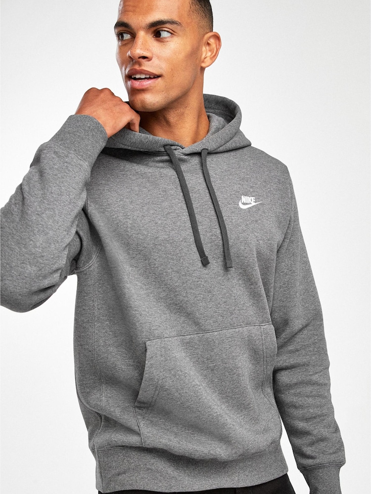Mörk Grå - Nike Club Tröja Hoodie - Bild 1 av 4