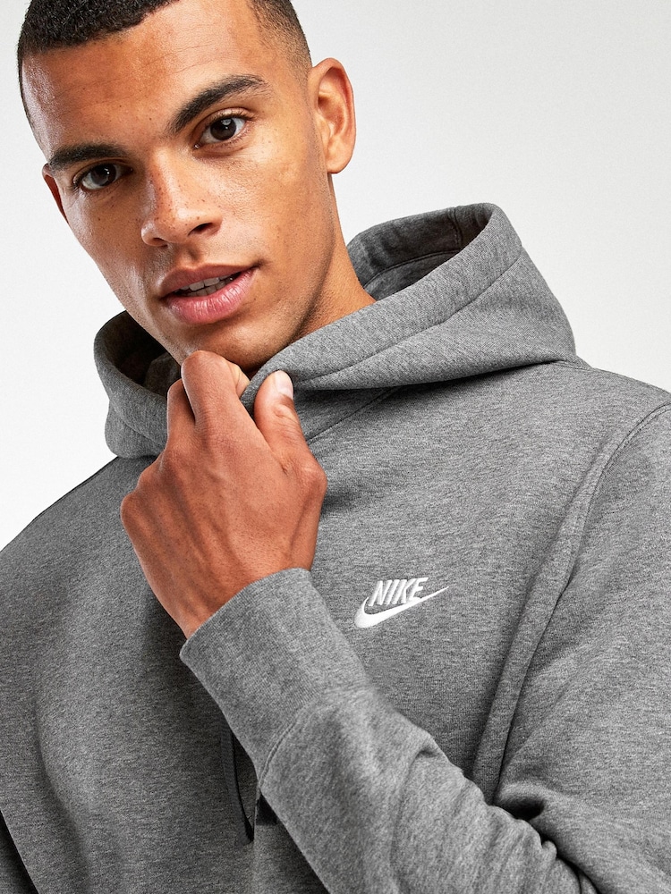 Nike Dark Grey Club Pullover Hoodie - Image 3 of 4
