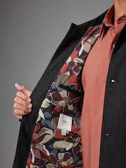Black Linen Blend Trucker Jacket - Image 6 of 12