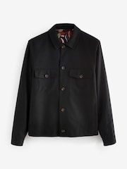 Black Linen Blend Trucker Jacket - Image 7 of 12