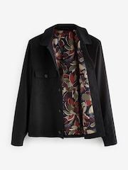 Black Linen Blend Trucker Jacket - Image 8 of 12