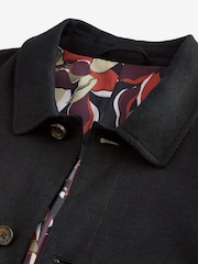 Black Linen Blend Trucker Jacket - Image 9 of 12