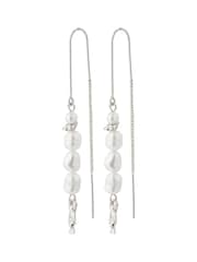 PILGRIM Silver Tone Berthe Dangle Pearl Earrings - Image 1 of 3