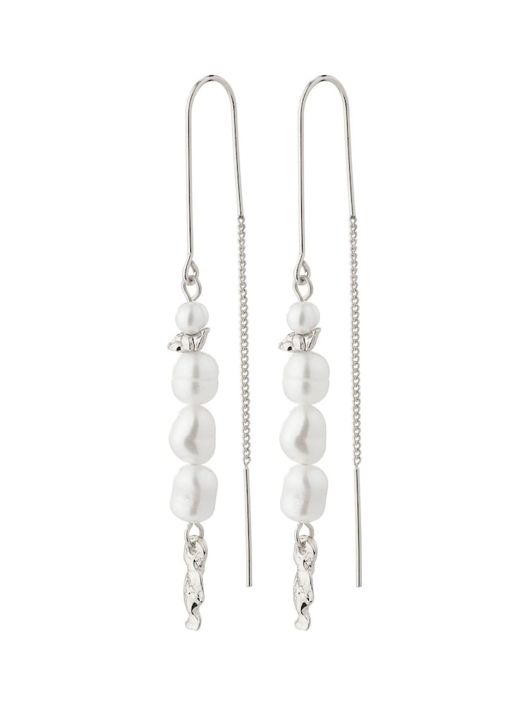 PILGRIM Silver Tone Berthe Dangle Pearl Earrings - Image 1 of 3