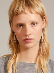 PILGRIM Silver Tone Berthe Dangle Pearl Earrings - Image 3 of 3