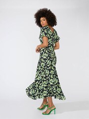 Ro&Zo Green Daisy Floral V Neck Midi Dress - Image 2 of 7
