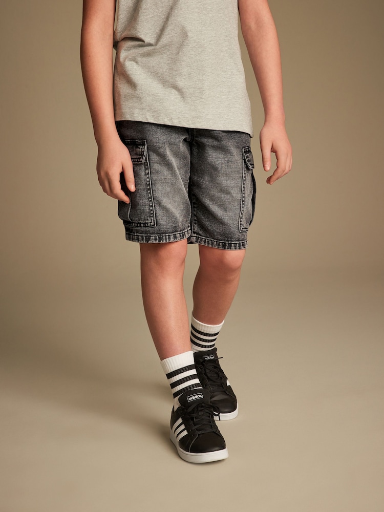 Grey Denim Cargo Shorts (3-16yrs) - Image 1 of 7