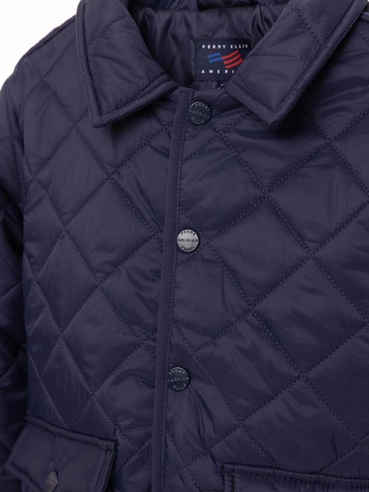 Perry Ellis America Blue Quilted Jacket - Image 3 of 3