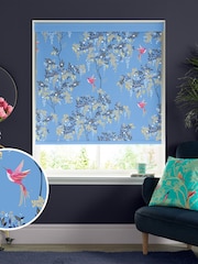 Sara Miller Cornflower Blue Hummingbird Made to Measure Roller Blinds - Image 1 of 5