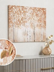 Orange And Gold Birch Trees Canvas Wall Art - Image 1 of 6