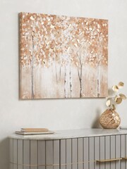 Orange And Gold Birch Trees Canvas Wall Art - Image 2 of 6