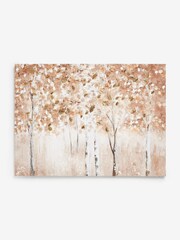 Orange And Gold Birch Trees Canvas Wall Art - Image 3 of 6