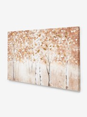 Orange And Gold Birch Trees Canvas Wall Art - Image 4 of 6