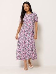 M&Co Purple Petite Empire Waist Dress - Image 2 of 5