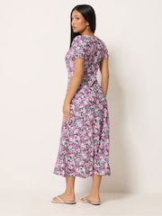 M&Co Purple Petite Empire Waist Dress - Image 3 of 5