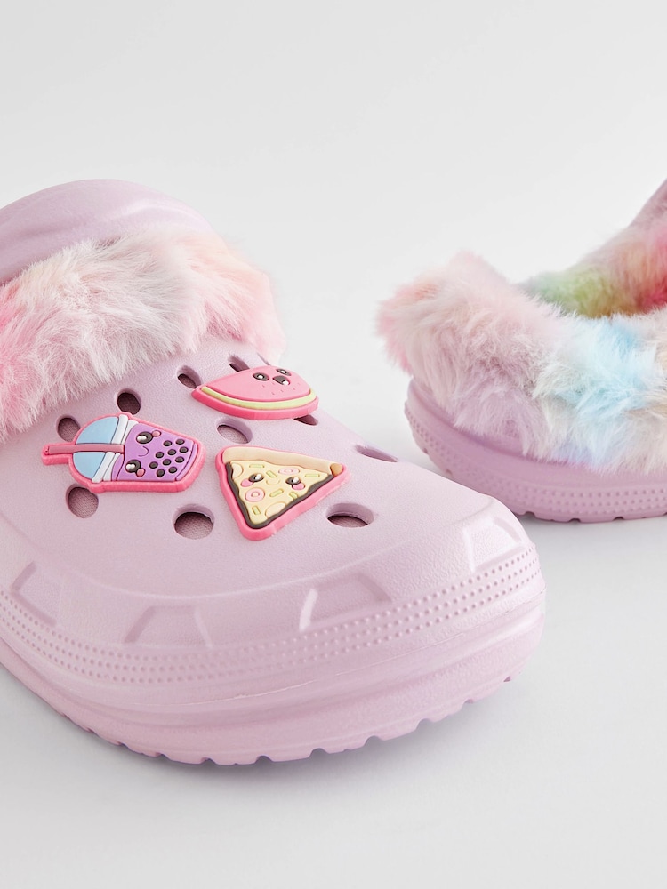 Purple Badge Faux Fur Lined Clog Slippers - Image 10 of 10