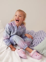 Purple Badge Faux Fur Lined Clog Slippers - Image 3 of 10