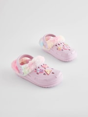 Purple Badge Faux Fur Lined Clog Slippers - Image 4 of 10