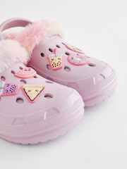 Purple Badge Faux Fur Lined Clog Slippers - Image 9 of 10