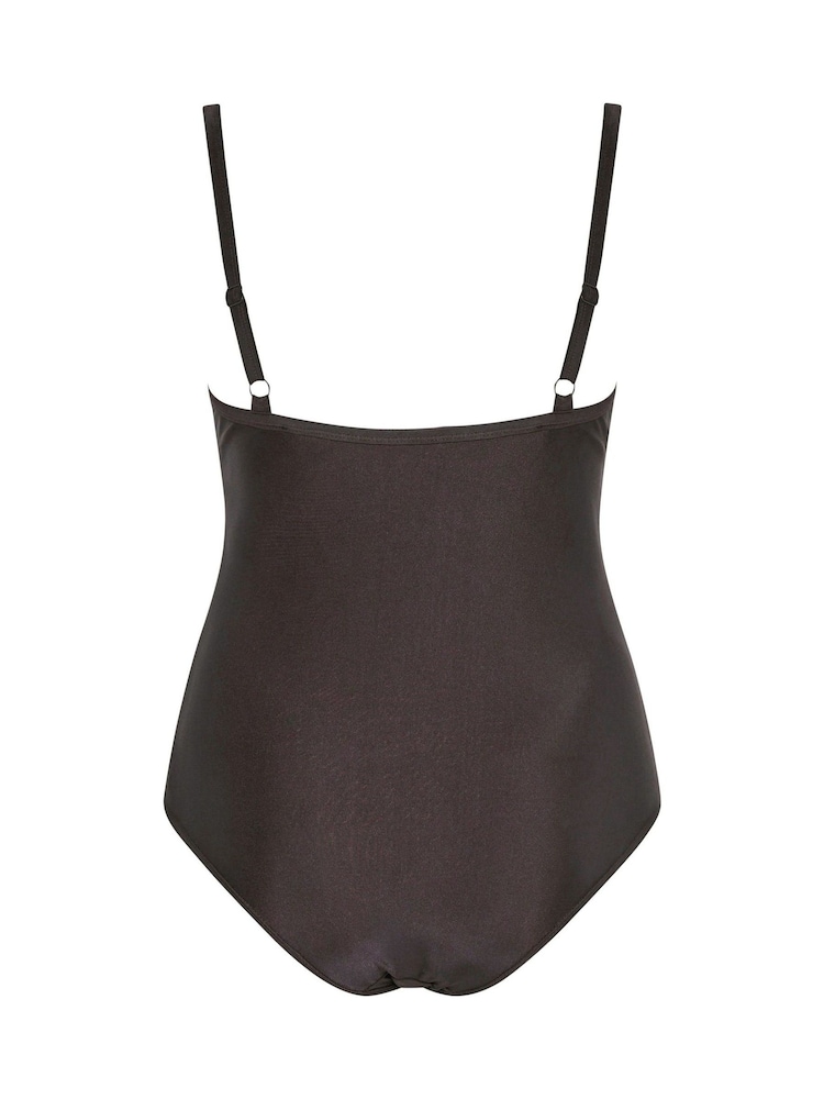 Yours Curve Brown Crossover Super Sculpt Swimsuit - Image 6 of 6 Yours Curve Brown Crossover Super Sculpt Swimsuit - Image 6 of 6