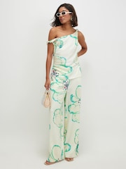 توب كتف واحد غير متماثل من مزيج الكتان من River Island - صورة 3 من 4