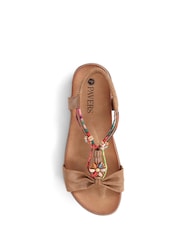 Pavers Brown Pavers Embellished Flat Black Sandals - Image 4 of 5