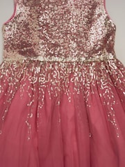 Miss Pink Waterfall Sequin Dress and Faux Fur Bolero Set - Image 2 of 4