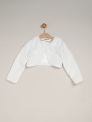 Miss Pink Waterfall Sequin Dress and Faux Fur Bolero Set - Image 3 of 4