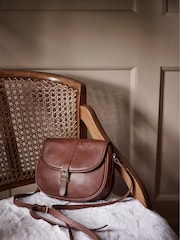 Barbour® Brown Laire Leather Saddle Bag - Image 1 of 5