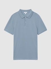 Reiss Soft Blue Puro Slim Fit Garment Dye Polo Shirt - Image 2 of 4