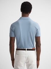 Reiss Soft Blue Puro Slim Fit Garment Dye Polo Shirt - Image 4 of 4