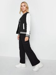 PixieGirl Petite Black Varsity Bomber Jacket - Image 3 of 4